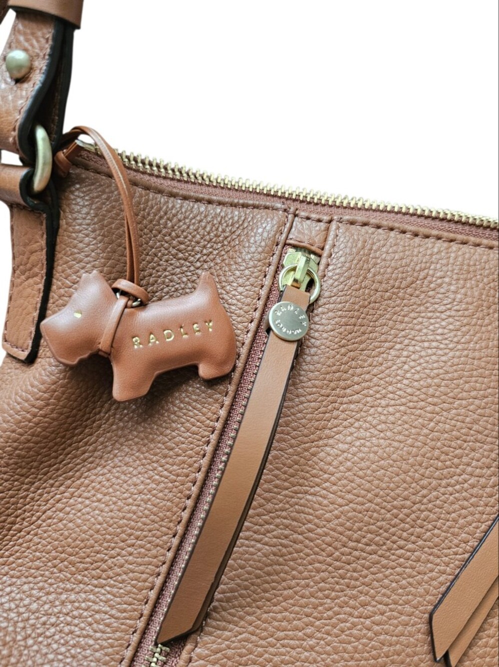 RADLEY London Fountain Road Leather Crossbody Handbag Tan Bag - Picture 3 of 8